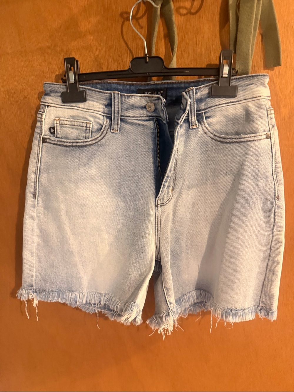 Judy Blue Light Blue Frayed Hem Denim Shorts
